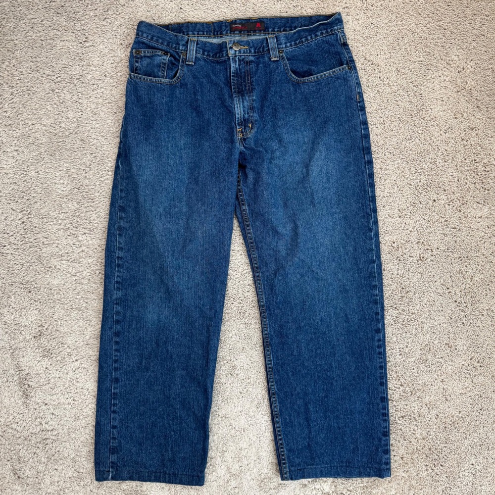 Perry Ellis America Jeans Men (36x29 Actual) Blue Denim Relaxed Fit Cotton Pant‎ - Picture 11 of 12